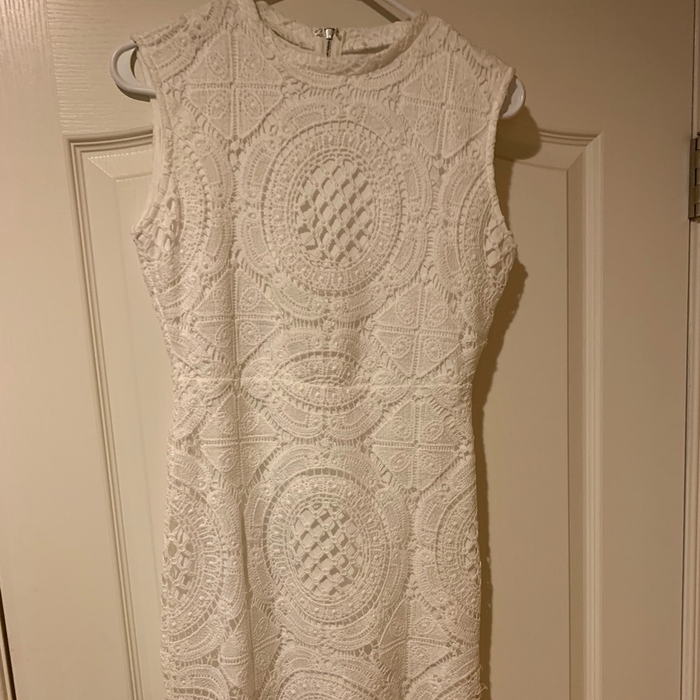 All white lace dress worn ONCE!